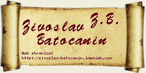 Živoslav Batoćanin vizit kartica